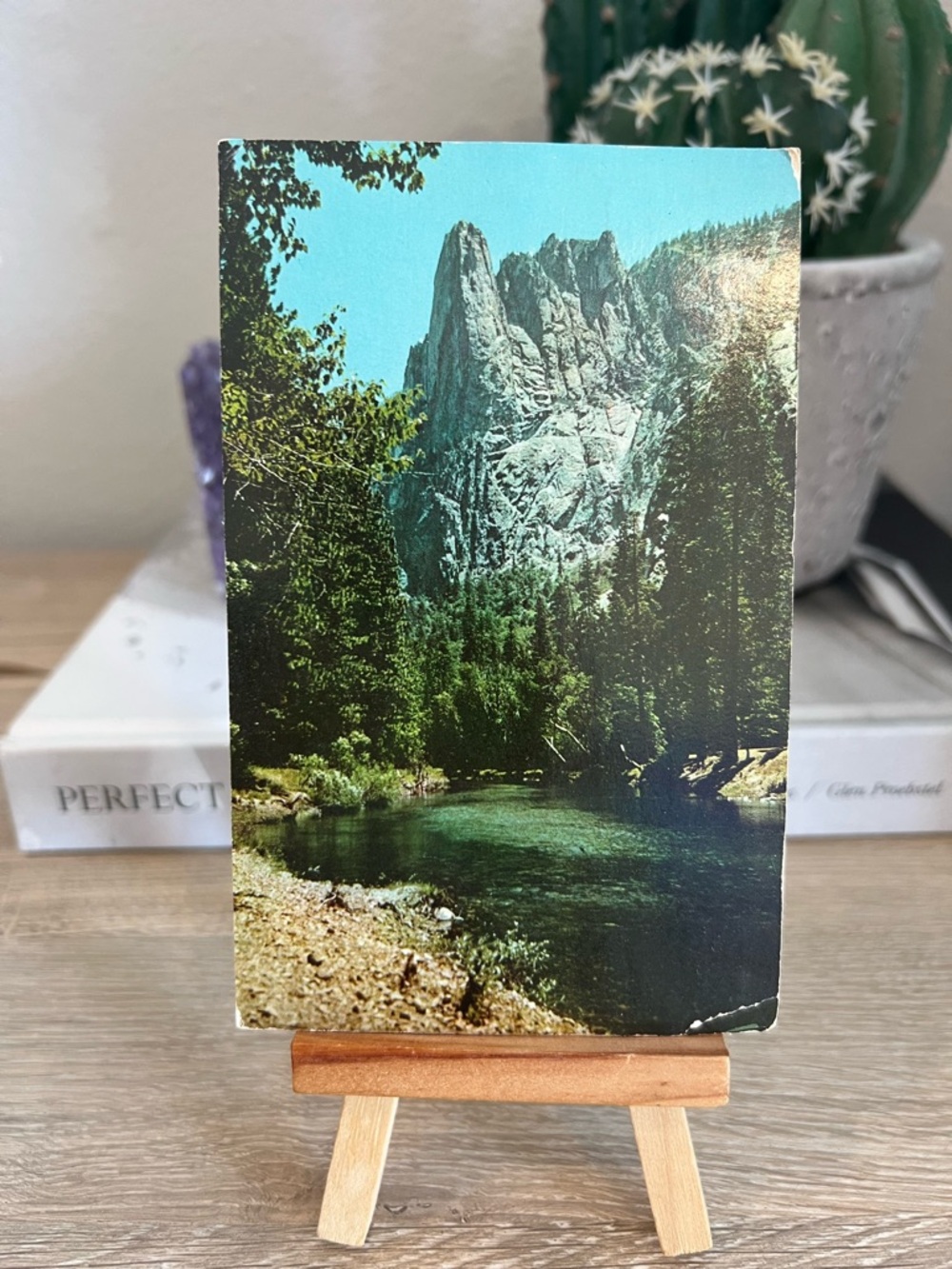 Vintage Yosemite National Park Sentinel Rock Postcard California Posted 1966